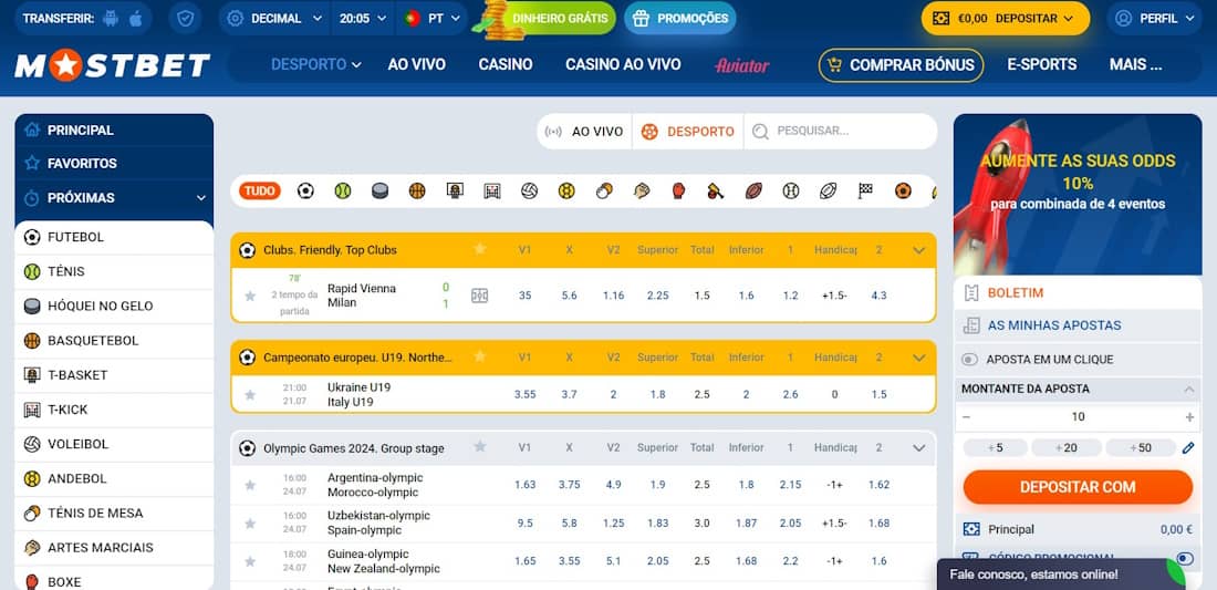 interface do bookmaker